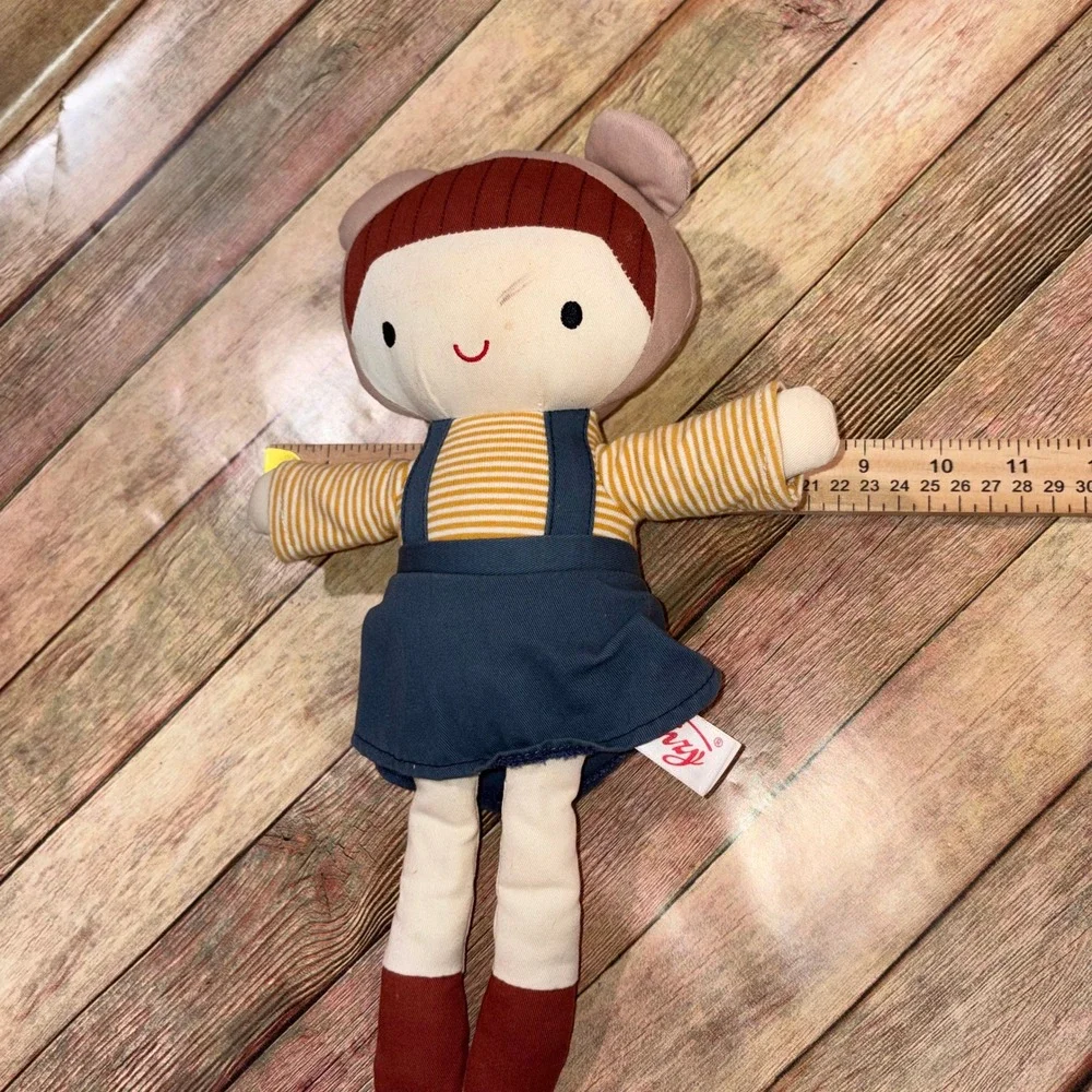 Plush Rag Doll Soft Toy Fabric Kids 14in Blue Yellow Linzy Toys